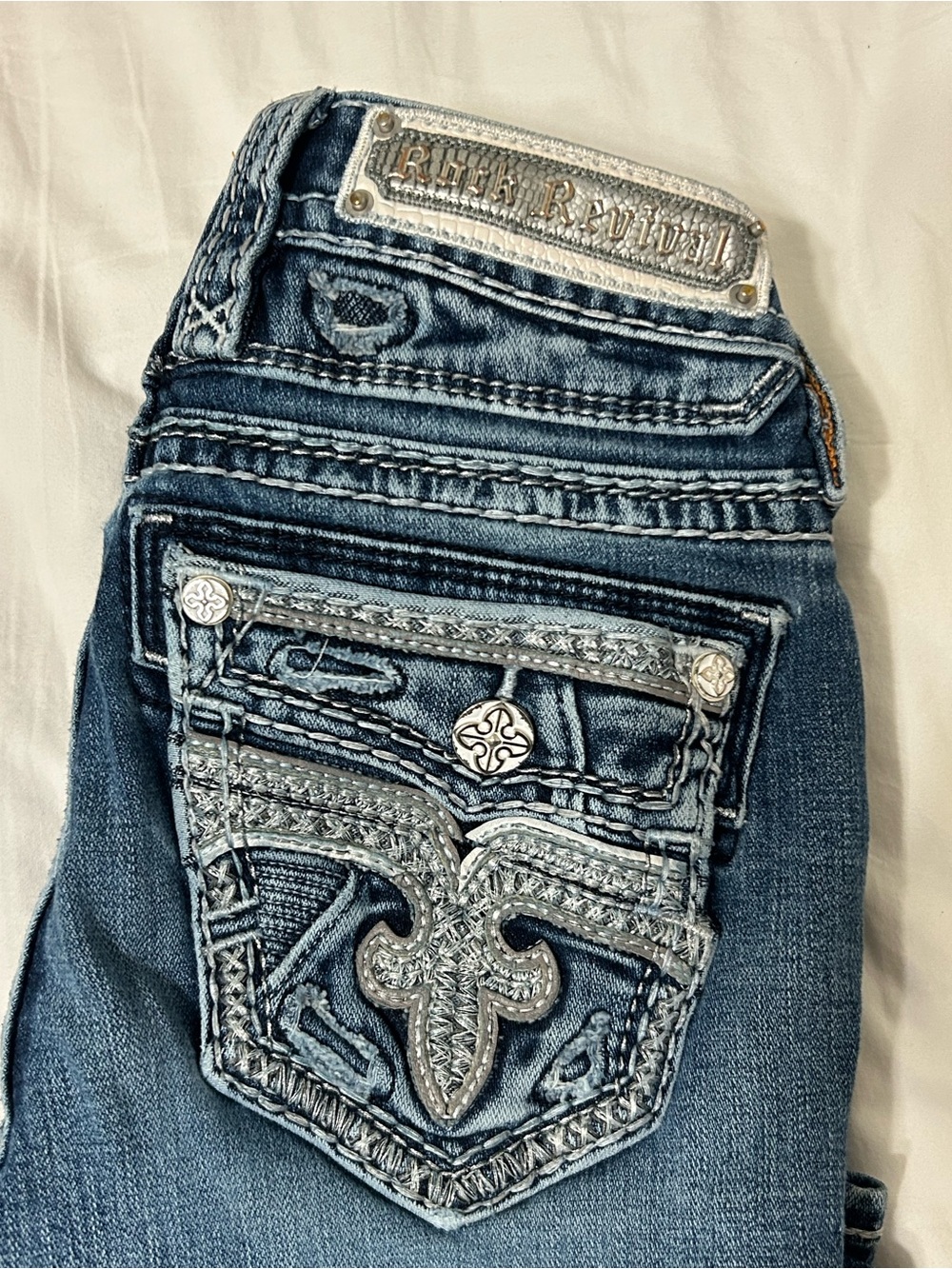 Rock Revival Women's Medium Blue Embellished Bootcut Jeans